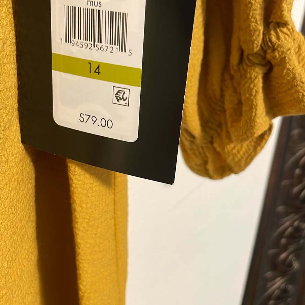 NWT Jessica Howard Mustard Shift Dress. 14 - Picture 5 of 7